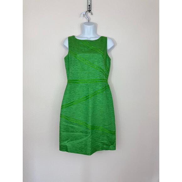 David Meister Green Sleeveless Sheath Dress Size 4 - Picture 1 of 8